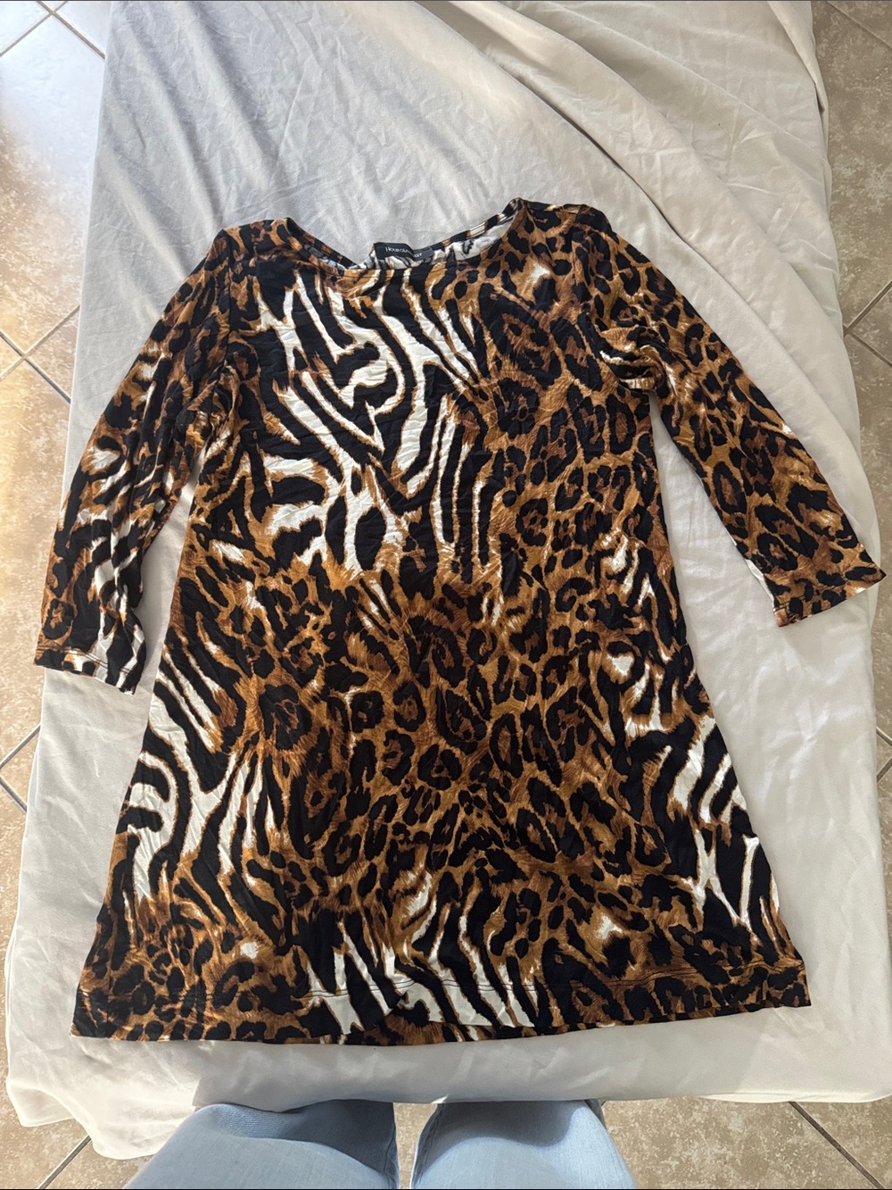 Hourglass Lilly Animal Print Swim Coverup in Brown, Black, White